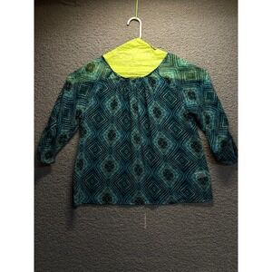Croft Barrow Size Large Womens Multicolor Printed ‎ 3/4 Sleeve  Top